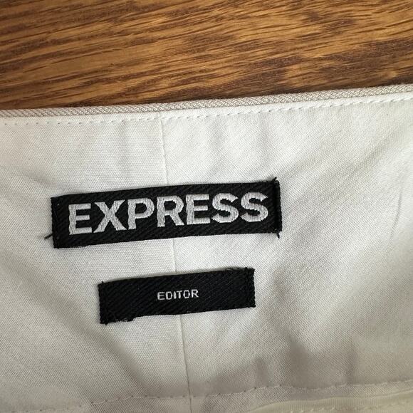 Express Cropped Ankle Tan Editor Mid Rise Pants - Picture 4 of 8